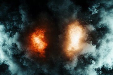 Mystical interplay of light and smoke creates a captivating atmosphere