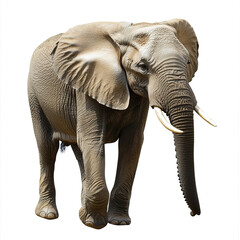 Obraz premium Elephant isolated on white background, showcasing its majestic presence