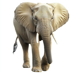 Obraz premium Elephant isolated on white background, showcasing its majestic presence