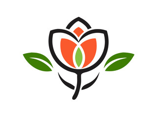 Elegant Black and White Rose Logo Design for Branding , Simple, stylized black and white rose logo, perfect for a brand needing a sophisticated, classic image.