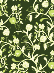 abstract, vector, monochrome, big flowers, all over textiles design, illustration digital image can be used for wrapping paper