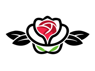 Elegant Black and White Rose Logo Design for Branding , Simple, stylized black and white rose logo, perfect for a brand needing a sophisticated, classic image.