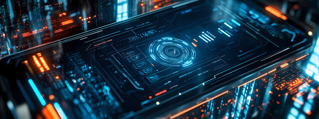 Fototapeta premium Cybersecurity and Digital Protection on Mobile Device