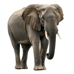 Fototapeta premium Elephant isolated on white background, showcasing its majestic presence