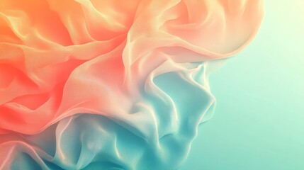 Obraz premium Gradient from bright teal to soft peach, vibrant yet soothing 