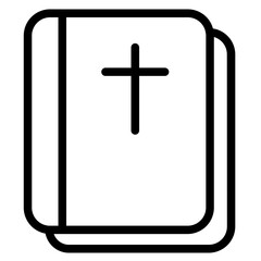 Bible Book Easter Line Icon