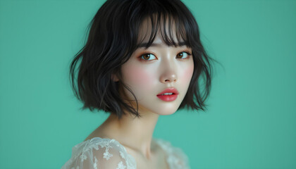 ファンタジーストーリー（ターコイズグリーンの色彩を纏った女性）