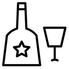 Bottle Easter Wine Line Icon