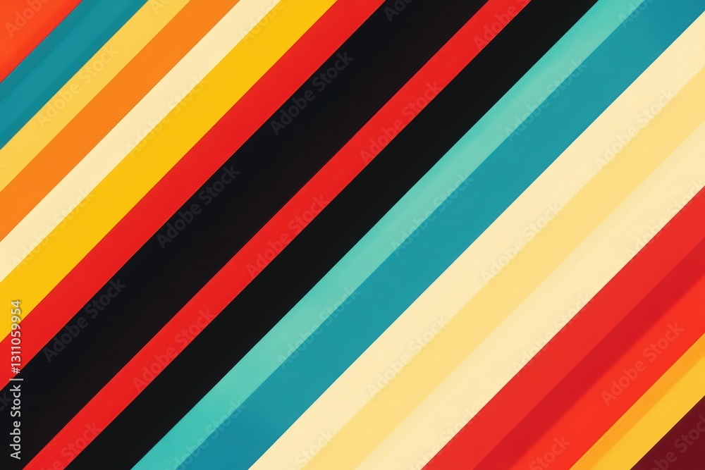 Poster abstract stripes of color: an eye-catching array of multicolored stripes, angled to create a dynamic