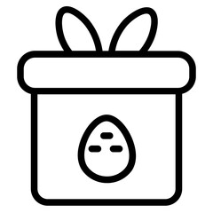 Egg Gift Box Line Icon