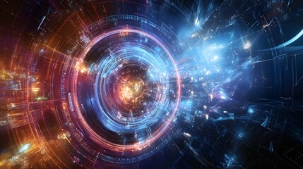 Fototapeta premium Captivating Cosmic Vortex A Futuristic of Time and Space