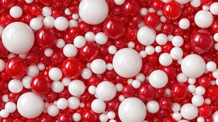 Colorful Abstract Background with Red and White Spheres and Balls