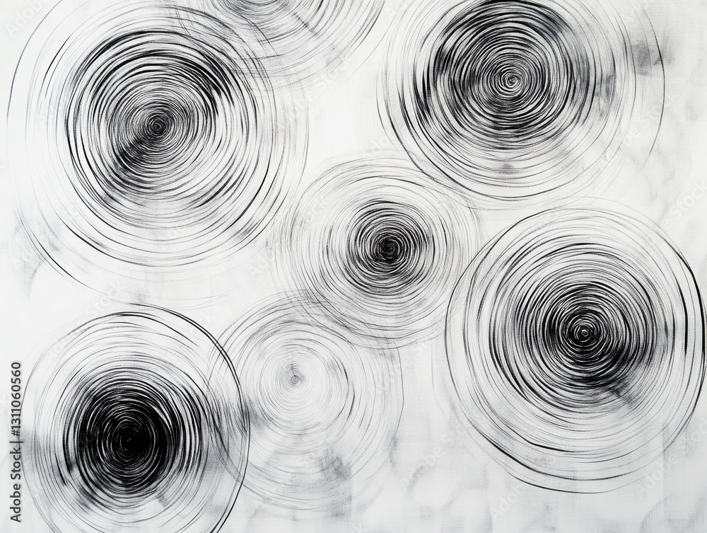 Poster swirling vortex: abstract art of concentric circles suggesting movement and energy, creating a dynam