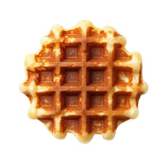 Waffle on white background perfect for breakfast recipes, brunch menus, food styling, cooking blogs, and dessert ideas, tasty golden crispy treat.