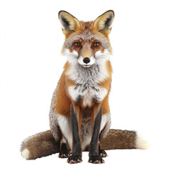 Obraz premium fox sits gracefully on white background