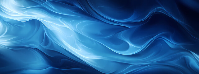 Obraz premium Ethereal Silk-Like Digital Flow in Blue Hues