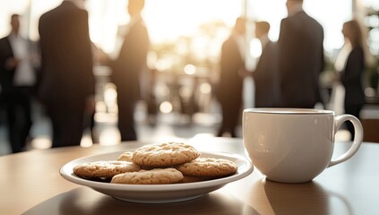Cookies and coffee break outdoors