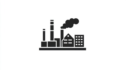 Industrial complex with pollution, city background, vector illustration, suitable for educational use