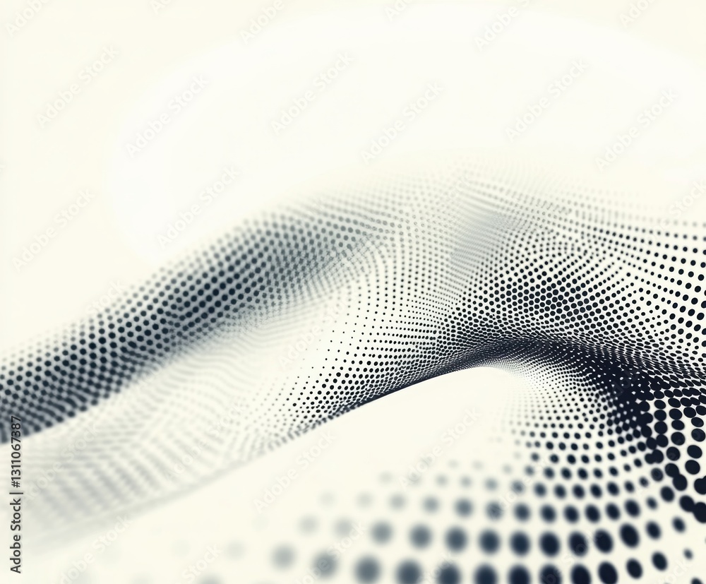Poster abstract halftone wave: a mesmerizing abstract design featuring a flowing halftone wave, creating a 