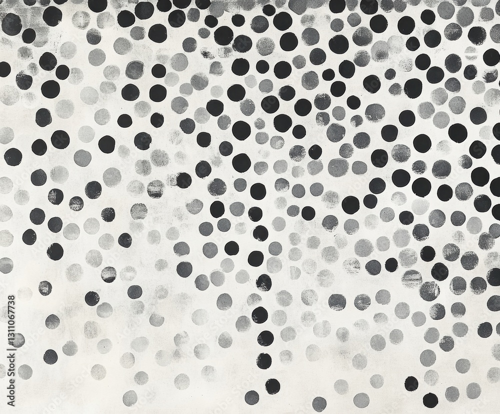 Poster abstract dots pattern: a captivating artistic composition of floating dots in varying shades creates