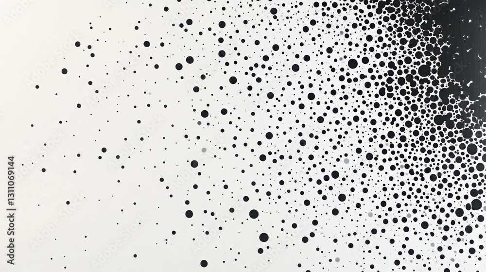 Aufkleber black dots texture: an abstract image showcasing a pattern of scattered black dots creating a visual