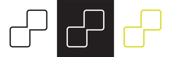 Abstract Bento Grid Shapes icon. Vector UI Interface Design. Isolated on white,  and black background. Vector illustration. EPS 10