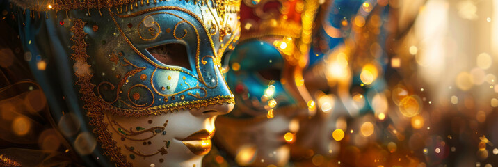 Obraz premium Colorful carnival masks, the concept of celebration and joy during carnival are conveyed.