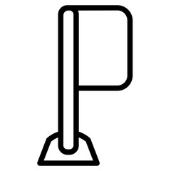 Banner Bow Flags Line Icon