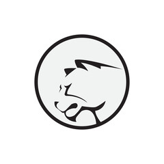 Vector tiger head, face for retro logo, emblem, badge, label template and t-shirt vintage design element. Isolated on white background