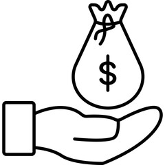 Money Saving Line Icon