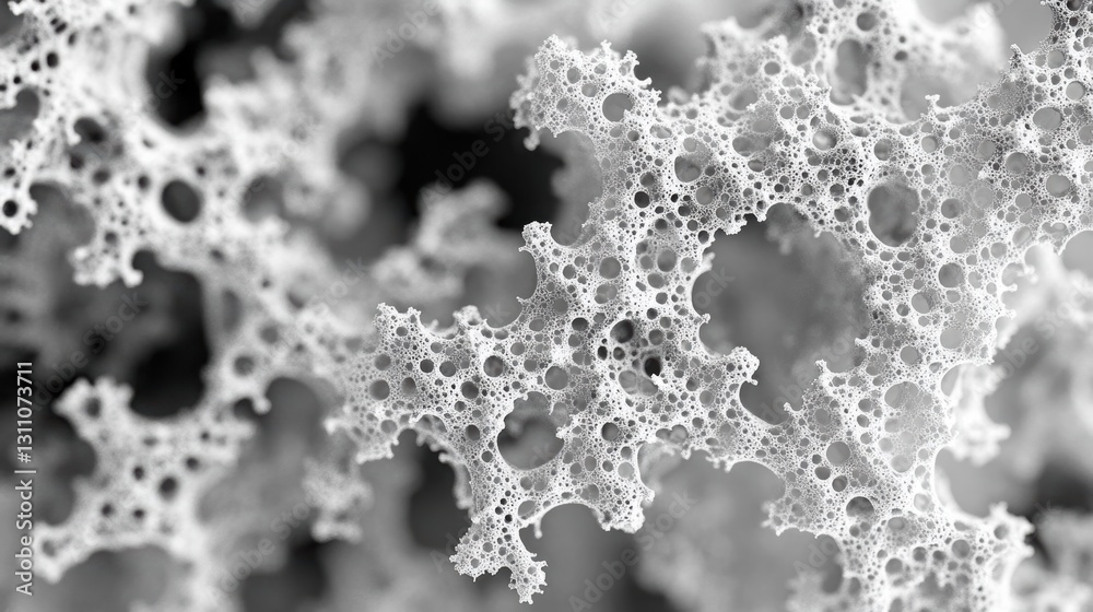 Poster abstract microscopic structure: intricate and detailed close-up view of a microscopic structure with