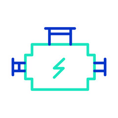 Car engine outline dual color icon