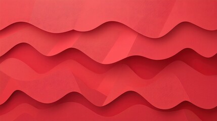 Abstract Red Waves Pattern with Smooth Flowing Textures and Layers