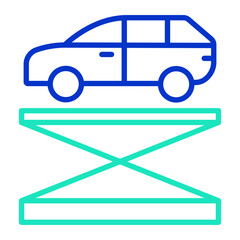 Car Service Lift outline dual color icon