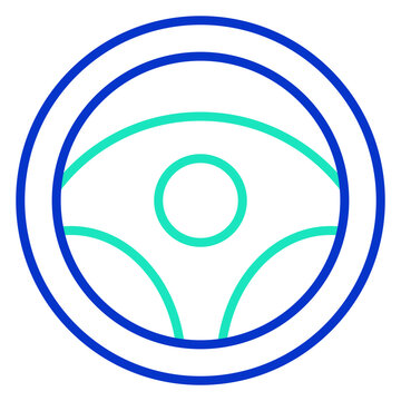 recommend clip art: Steering Wheel outline dual color icon