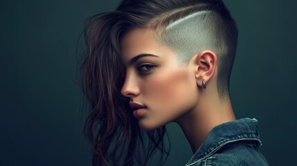 Fototapeta premium Woman with edgy hairstyle