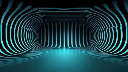 Futuristic Abstract Background with Glowing Blue Lines and Effects