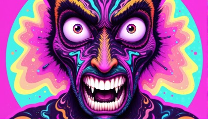 Fototapeta premium Vivid expression of emotion through colorful artistic illustration