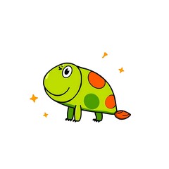 Fototapeta premium Bold Cartoonish Illustration with Bright Primary Colors and Thick Outlines on White Background