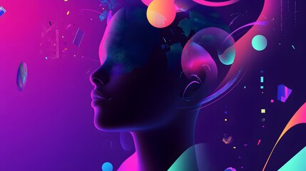Obraz premium Futuristic AI Powered Diversity and Inclusion Data Dashboard with Vibrant Surreal Aesthetics