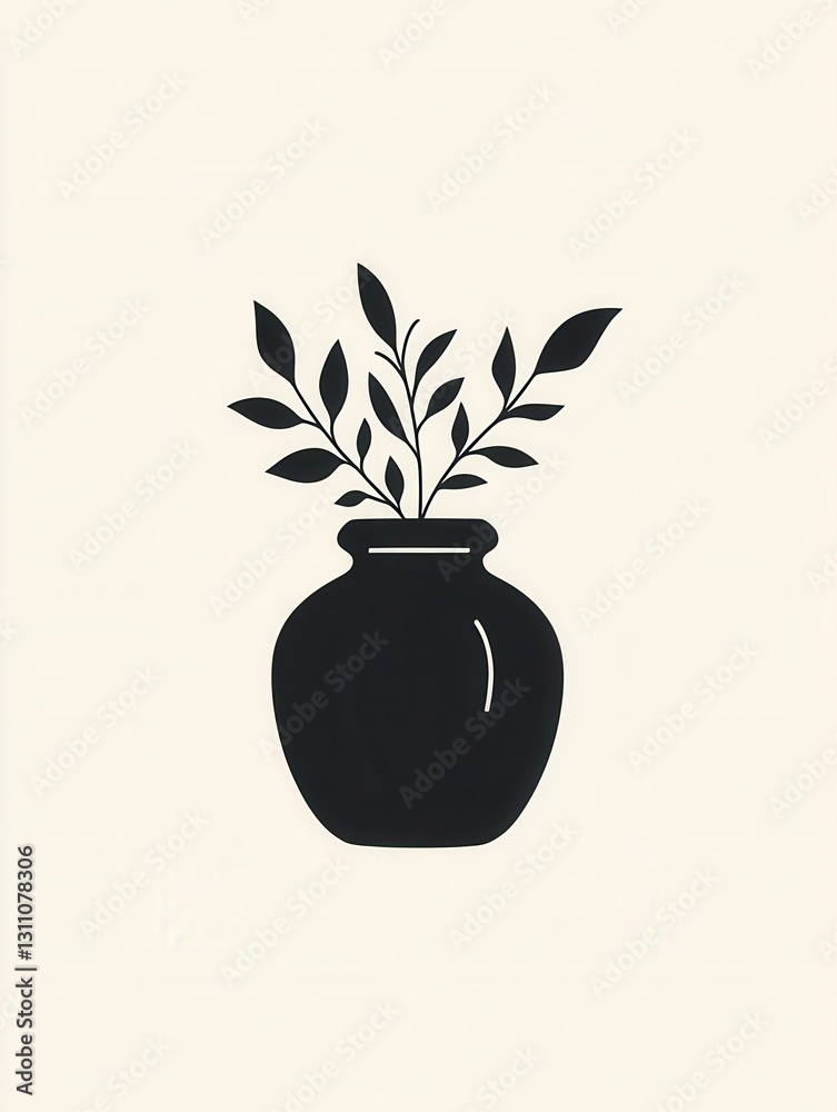Poster elegant minimalist spice jar logo with herbal branding in black and white, capturing simplicity and 