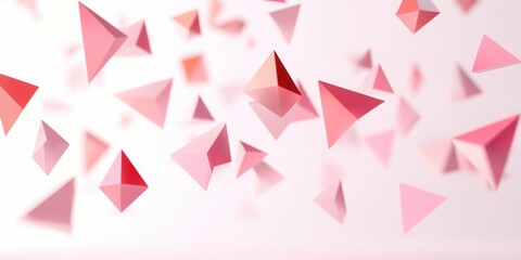Abstract Geometric Elegance: A mesmerizing array of geometric shapes, predominantly pyramids and triangles, floats gracefully, creating a visually captivating and artistic composition. 