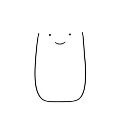 Minimalist Naive Style Illustration with Black Outlines and Limited Color Palette