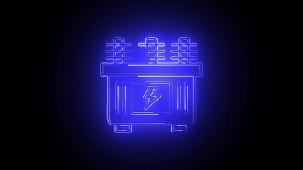 Glowing neon Demand icon isolated on black background. HD Video motion graphic animation