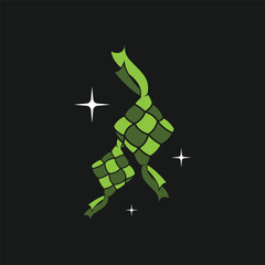 ketupat icon logo vector graphic design illustration