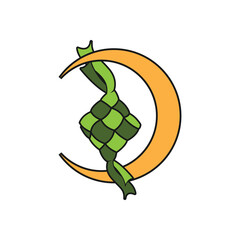 ketupat icon logo vector graphic design illustration