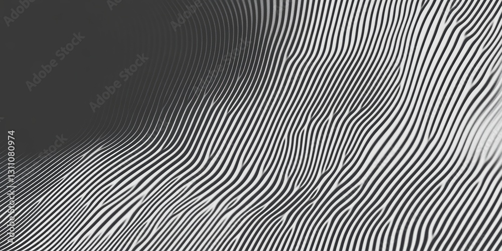 Poster abstract wave pattern: an eye-catching black and white wave pattern, creating a dynamic sense of mov
