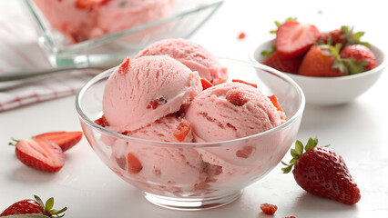 ice cream with strawberry