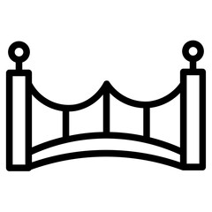 Arch Bridge Landmark Line Icon