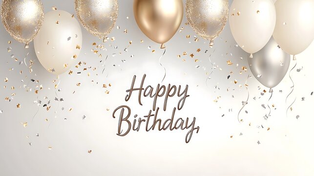 Birthday celebration with festive balloons and confetti home party digital art joyful atmosphere